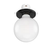 Plafón empotrable de porcelana E27 TELA negro incl. lámpara LED vidrio