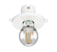Plafón empotrable de porcelana TELA blanco incl. lámpara LED E27 cristal