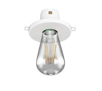 Plafón empotrable de porcelana TELA blanco incl. lámpara LED E27 cristal