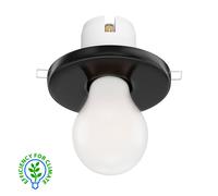 Plafón empotrable de porcelana TELA negro incl. lámpara E27
