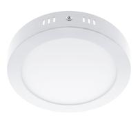 Plafón escudo redondo 1x12w led 672lm 4000k 120° al.3,5xd.17cm blanc