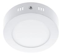 Plafón escudo redondo 1x6w led 336lm 6000k 120° al.3,5xd.12cm blanco