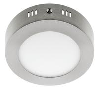 Plafón escudo redondo 1x6w led 336lm 6000k 120° al.3,5xd.12cm niquel