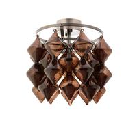 Plafón Gemma de By Rydéns, marrón, acero, cristal, E27