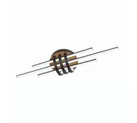 Plafon kirova 64w 3000-4000-6500k negro/madera 7040lm lm c/remoto,mem