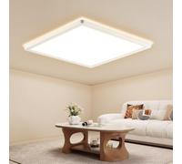 Plafón LED clase energética A, 8 W 1700 lm, 4000 K, cuadrado 22 × 22 cm | IP54 resistente al agua, lámpara de techo cuadrada, blanca y ultrafina para baño, cocina, salón, dormitorio y pasillo