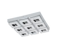 Plafón led cuadrada transparente cristal fradelo 3780 lm blanco cálido (3000k) ip20