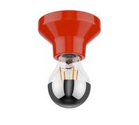 Plafón LED Elektra porcelana roja in abeza E27 lámpara de espejo 646lm
