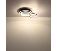 Plafón led irregular negro pantalla acrílica opalina 1200 lm color de la luz de cálida a fría cct (3000k-6000k) ip20