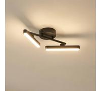 Plafón LED Lindby Eldrin, 2 luces, negro, tira de luz