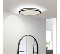 Plafón LED Lindby Glane, Ø 38 cm, negro/blanco, IP44