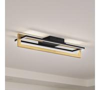Plafón LED Lindby Holamu, 80 cm, madera