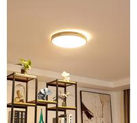 Plafón LED Lindby Smart Innes Madera Ø39cm RGB CCT Tuya