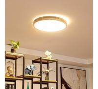 Plafón LED Lindby Smart Innes Madera Ø51cm RGB CCT Tuya