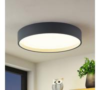 Plafón LED Lindby Todor, 50 cm, antracita, CCT, madera