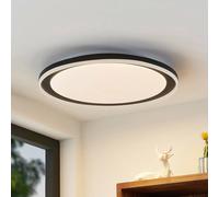 Plafón LED Lindby Verdan, negro, metal, atenuable, CCT
