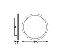Plafón LED OSRAM BATHROOM, negro, Ø 30 cm, IP44 CCT