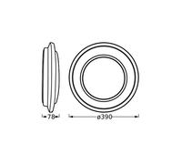 Plafón LED OSRAM OR ERLIN, negro, Ø 39 cm, metal