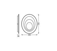 Plafón LED OSRAM ORBIS SPIRAL OVAL, Ø 72 cm, blanca, 63 W