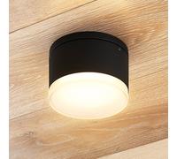 Plafón LED para exterior Lindby Mathea, cilíndrico