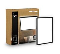 B.K.Licht - Panel LED plano con iluminación indirecta, luz blanco neutro, IP44, plafon led techo baño, lámpara techo, lámpara baño, plafon cucina, 24 x 24 x 3 cm, negro