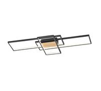 Plafón led rectangular negro aluminio 4400 lm blanco cálido (3000k) ip20