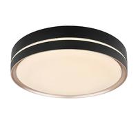 Plafón LED redondo Manni (24 W, Ø x Al: 38,5 x 8 cm, Negro, Blanco cálido)