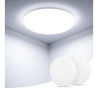 Plafon LED Techo, 36W 4500LM Lampara Techo [2 unidad], Plafones Para Techo LED Lámpara de Baño Impermeable IP54, Moderna Lamparas de Dormitorio Redonda Sin Marco de Estar Cocina Pasillo -6500K