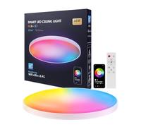 plafon led techo alexa 30W lampara led techo dormitorio Compatible Lampara Alexa Google Home, 16Millones Colores DIY 2700K-6500K plafon led rgb, Cocina,Control APP Luz de salon Para