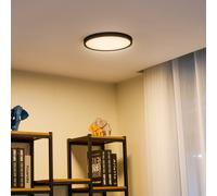Plafón Lindby Smart LED Pravin, Ø 30 cm, CCT, negro