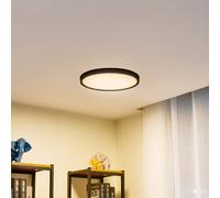Plafón Lindby Smart LED Pravin, Ø 40 cm, CCT, negro