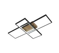 Plafon madaleta 134w 3000-4000-6500k negro/madera 14740 lm c/remoto,me