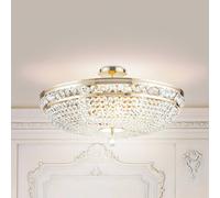 Plafón Maytoni Ottilia, Ø 65 cm, dorado, cristal