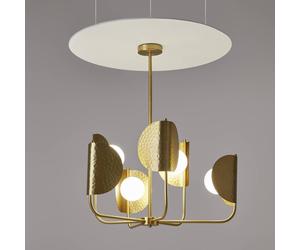 Plafón Maytoni Tropic, latón, 6 luces, ancho 78 cm