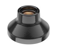 ledscom.de Plafón portalámparas ELEKTRA, porcelana, negro brillante, 1x E27 máx. 300W