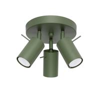 Plafón Ring 3 focos orientables Verde Oliva
