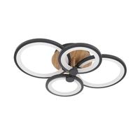 Plafon sydney 76w 3000-4000-6500k negro/madera oscura 13,5x55x41cm 102