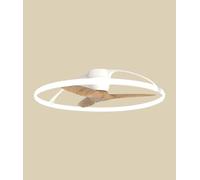 Plafón Ventilador LED NEPAL Ø105cm Mantra Blanco/Haya Ultrasilencioso e Inteligente