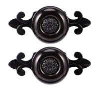 PLAFOPE 2piezas Tirador de Mueble de Aleación de Zinc Negro Mate Perilla Cerámica para Armario y Cajón de Diseño Resistente y Elegante para Cocina y Dormitorio