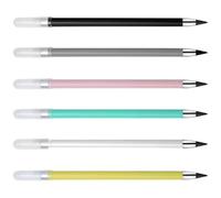 PLAFOPE 6 Lápices Permanentes sin Tinta para Estudiantes Escritura Suave y Cuerpo de Plástico y Grafito, Borrables y Duraderos Ideales para Dibujo y Uso Escolar Color Color Aleatorio