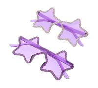 PLAFOPE Gafas de Sol Ligeras Forma de Estrella 2 Piezas sin Montura en Color Púrpura para Decoracion Verano y Listas para Fiestas Temáticas y Vacaciones