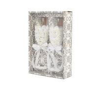 PLAFOPE Juego de 1 Par de Copas de Vino de Boda Decoración de Perlas de Imitación, Vidrio Elegante y Resistente para Cena Romántica