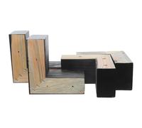 PLAFOPE Patas de Madera Maciza Paquete de 4 Piezas Forma en L para Sofá y Mesa de 8cm de Alto y 14.5cm de Ancho para Reparación y Bricolaje de Muebles