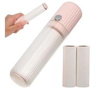 PLAFOPE Rodillo Quitapelusas Portátil Tamaño Viaje Mini Quitapelusas Adhesivo 4 Rollos Recambio Color Rosa Sakura Adecuado para Ropa Muebles y Pelo de Mascotas