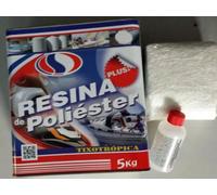 Plainsur - Kit De Reparacion Resina De Poliester 5 kg. Mas Fibra De Vidrio