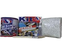 Plainsur - Kit De Reparacion Resina De Poliester Mas Fibra De Vidrio (1 Kg, Caja)
