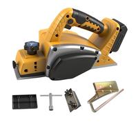 Planadora eléctrica inalámbrica de mano compatible con batería Dewalt 20V, 15000RPM Planadora de madera de energía sin cepillo para carpintero de trabajo de madera (Yellow)