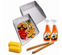 Plancha 2 juegos de 30 x 20 cm, borde reversible, compatible con barbacoa Weber 57