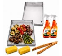 Plancha 2 juegos de 30 x 20 cm, escurridor de grasa, compatible con Weber 57