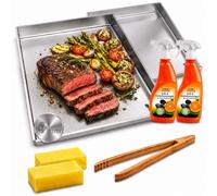 Plancha 2 x Set 30 x 40 cm, drenaje de grasa, compatible con Weber Kugelgrill 57